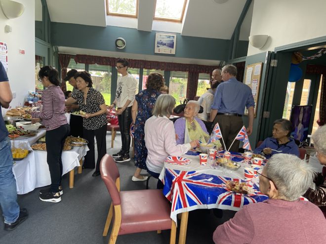 tea with jubilee decorations